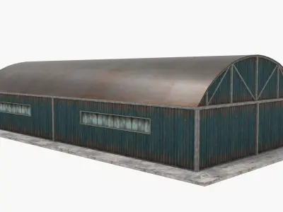 Warehouses Pack - Blue  Low-poly 3D model