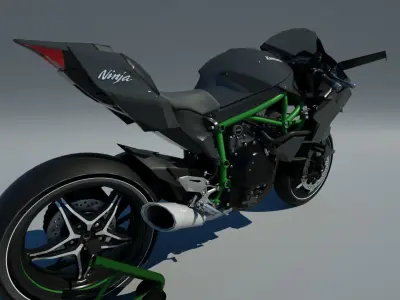 Kawasaki Ninja H2R  Low-poly 3D model