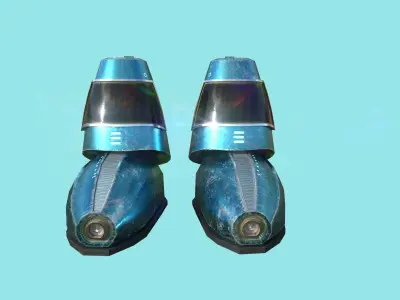 Sci-Fi Boots 04 - Character Design - Megaman Robot Style Low-poly 3D model