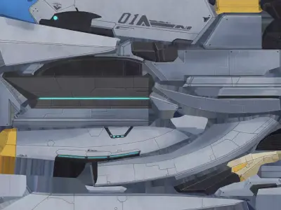 HYPERION space ship in honkai 3rd 3D model