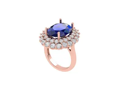 Oval Art Deco Ring 3D print model 14