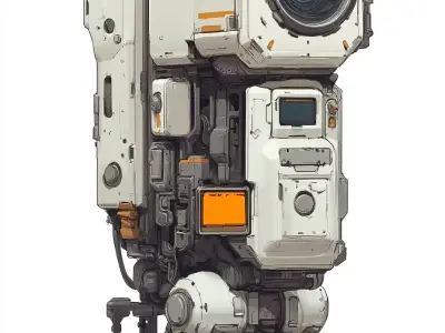 Scientific Android Mech with Scanner - Low Poly 3D Model 3D model