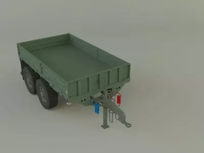 Military trailer 3D model purchase
