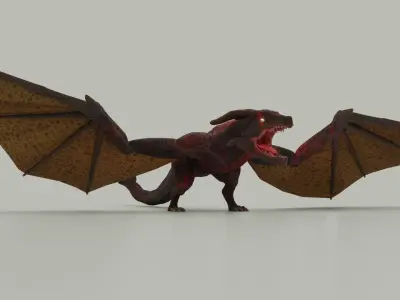 Wyvern asset - rigged Low-poly 3D model