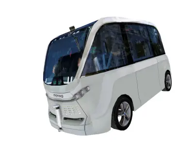 Driverless shuttle bus Navya Arma low polygon Low-poly 3D model