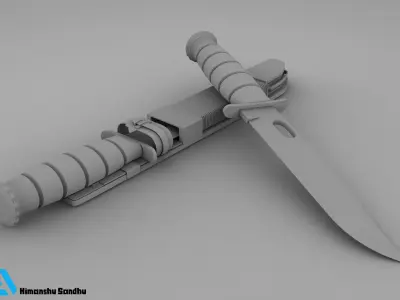 Knife samurai camouflage 3D model