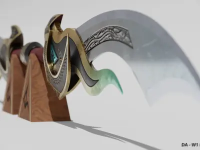 DA W1 04 Eshiel - Double Saber Low-poly 3D model