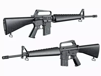 M16 Tactical Colt M16A1 AR 15 Low-poly 3D model
