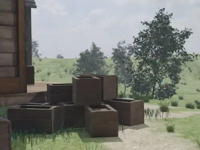 Hilltop Graveyard Village 3D model
