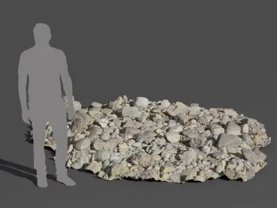  Pile of Large, Smooth Beach Rock Model  purchase