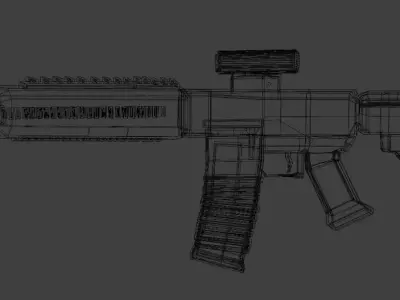 AR 15 Modern Assault Rifle Free 3D model