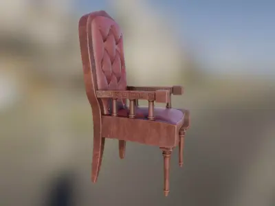 Wizard Chair 3D model Low-poly 3D model
