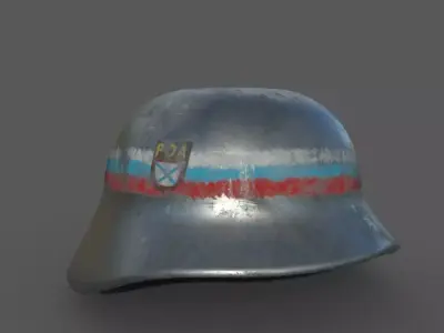 Russian Liberation Army Helmet Free low-poly 3D model