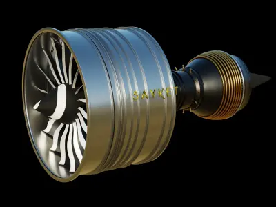High Poly Airplane Jet Engine 3D model 3D model