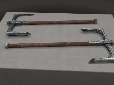 Cult Old Battle-Axe Low-poly 3D model