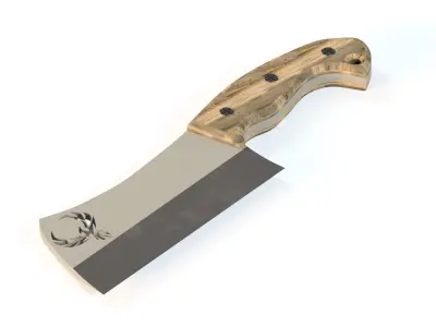 Cleaver knife Low-poly 3D model purchase