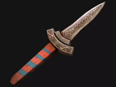 Medieval Dagger Sword Knife Robber Weapon Low-poly 3D model