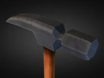 Hammer Low-poly 3D model 16