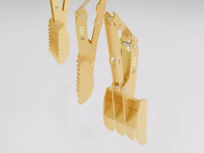 CAT excavator Stiff Link Thumb 3 - 4 and 5 tooth 3D model Low-poly 3D model