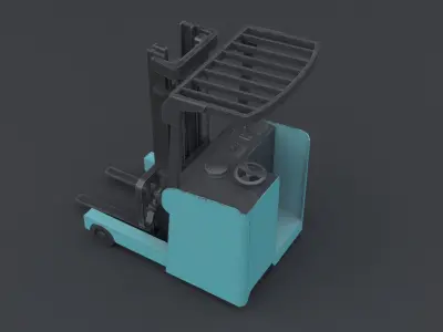 Electric Forklift Low-poly 3D model