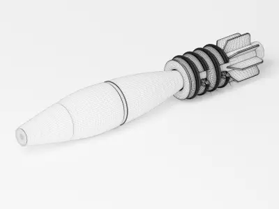 Mortar Bomb 3D Model Low-poly 3D model