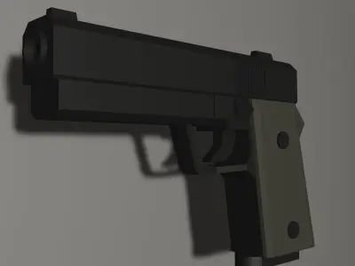 Low Poly Handgun 3D Model Low-poly 3D model