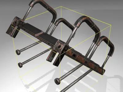 Futuristic Stairs - 25 - Rusty Textures Low-poly 3D model