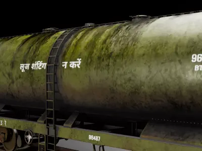 Indian Railways BTPN Tank Freight Wagon Low-poly 3D model