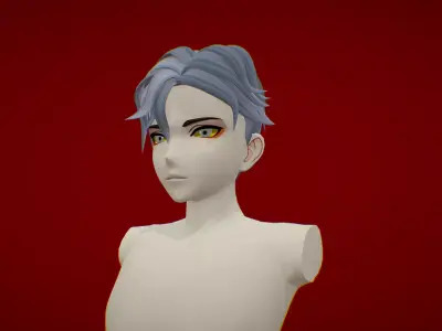 Anime Hair 5 Low-poly 3D model