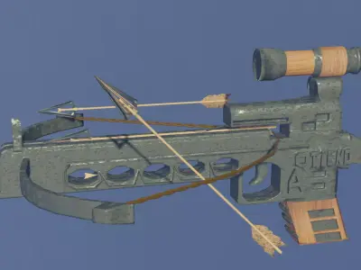 zombie crossbow and pistol arrow Low-poly 3D model