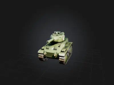Cartoon Tank Low-poly 3D model