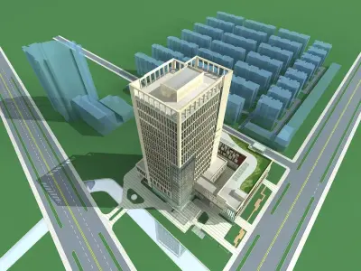 Hotel Building 3D model 48