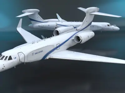 Electronic Surveillance Aircraft in Flight 3D model