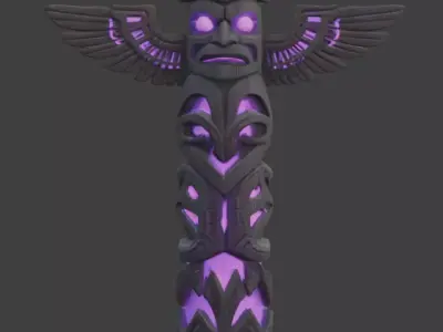 Cursed Totem Pole 3D Model V01 Low-poly 3D model