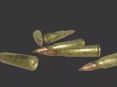 Rifle ammo bullet Low-poly 3D model