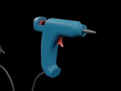 Hot Glue Gun Low-poly 3D model