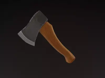 Low Poly Fantasy Axe - Game-Ready PBR 3D model