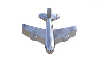 Airplane Model silver 3D model