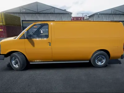 Industrial american van unity asset Low-poly 3D model