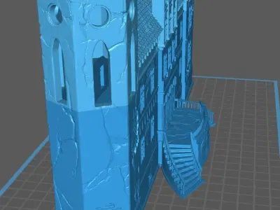 4-part renaissance or medieval church castle 3D print model