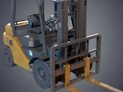 Industrial Forklift Low-poly 3D model purchase