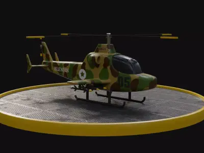 Combat Helicopter Low-poly 3D model