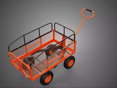 METAL GRID SIDE SCREEN NET MESH BED RAIL CAGE TROLLEY CART WAGON 3D model