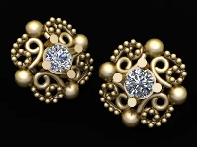 ANTIQUE FASHION EARRING 3D PRINTABLE MODEL 3D print model