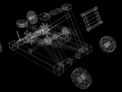 Catapult Kit Low-poly 3D model