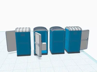 H0 Portable Toilet 1 87 Open Door  3D print model