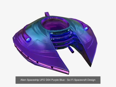 10 Alien Spaceships UFO Collection D Purple Blue - Spacecraft 3D Model Pack purchase