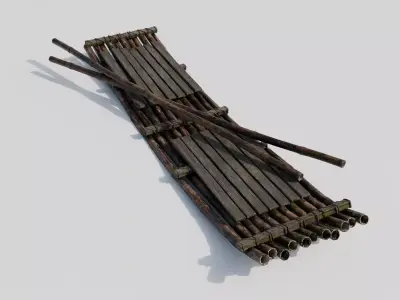 Raft 4k Low-poly 3D model