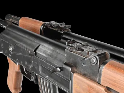 AK-47 rifle Low-poly 3D model