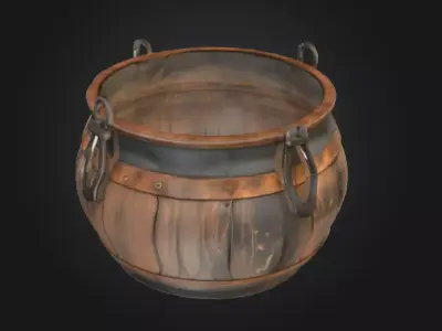 Medieval Cauldron Low-poly 3D model